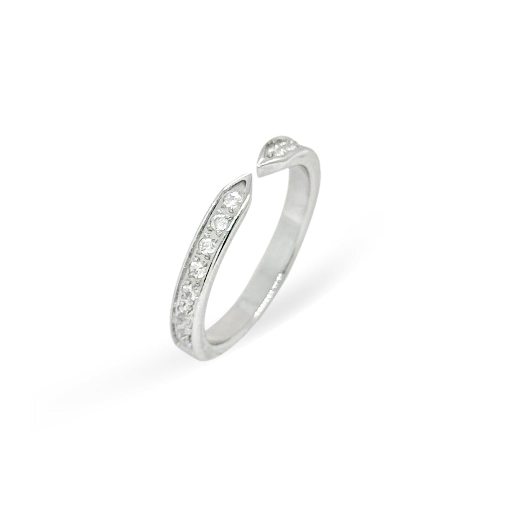 VERA SILVER CZ DIAMOND OPEN CLAW RING