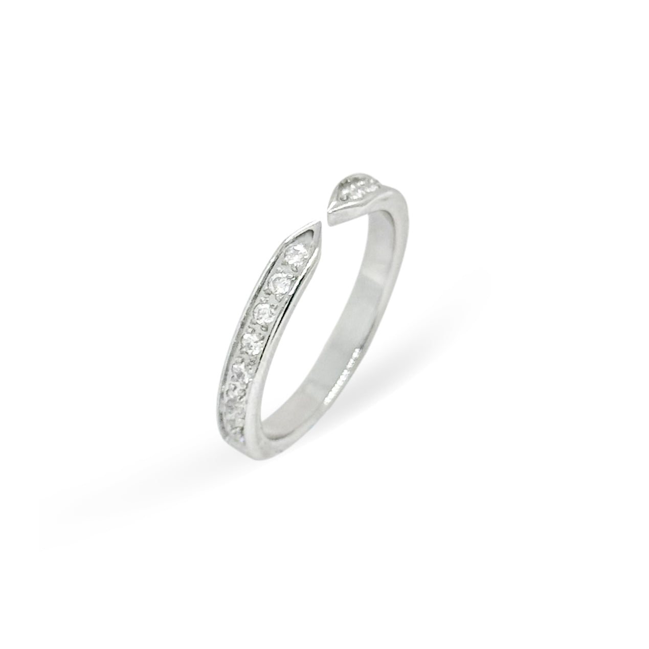 VERA SILVER CZ DIAMOND OPEN CLAW RING
