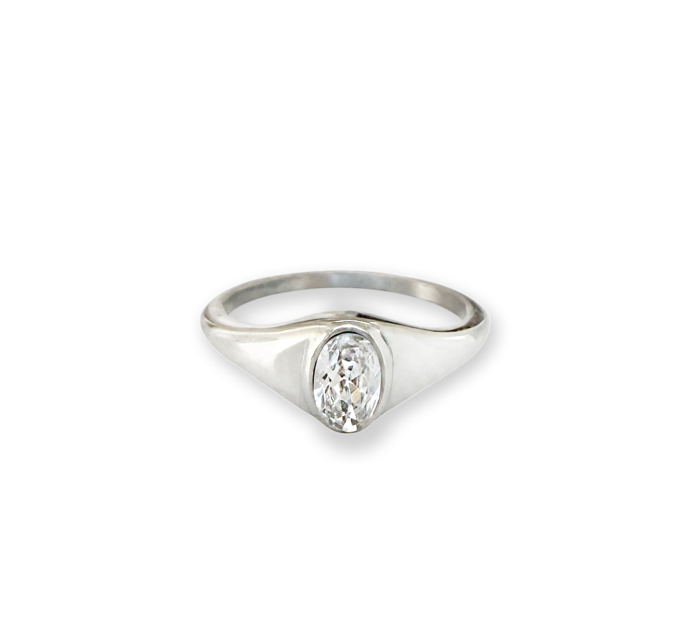 JEANIE SILVER OVAL SIGNET RING