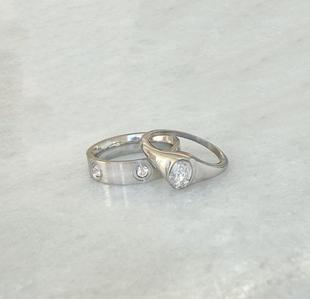 CARRIE SILVER PAVE STACKABLE RING