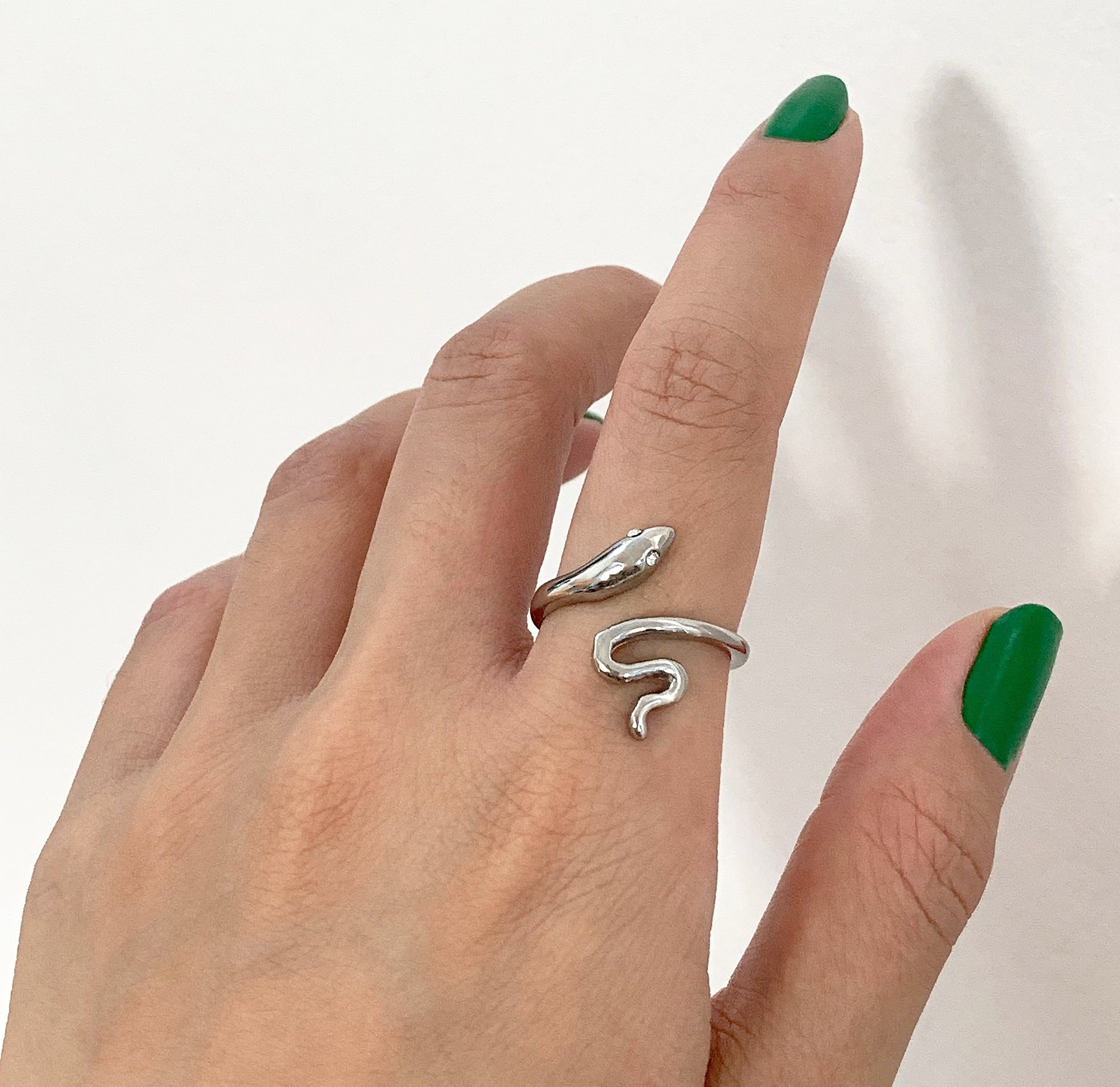 SOLANGE SILVER SNAKE RING