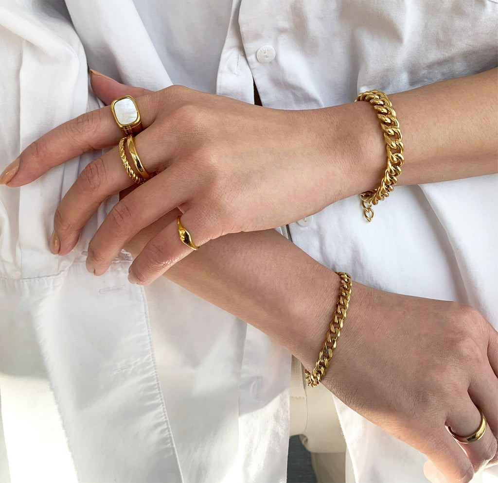 BIRDY GOLD DOUBLE BAND RING