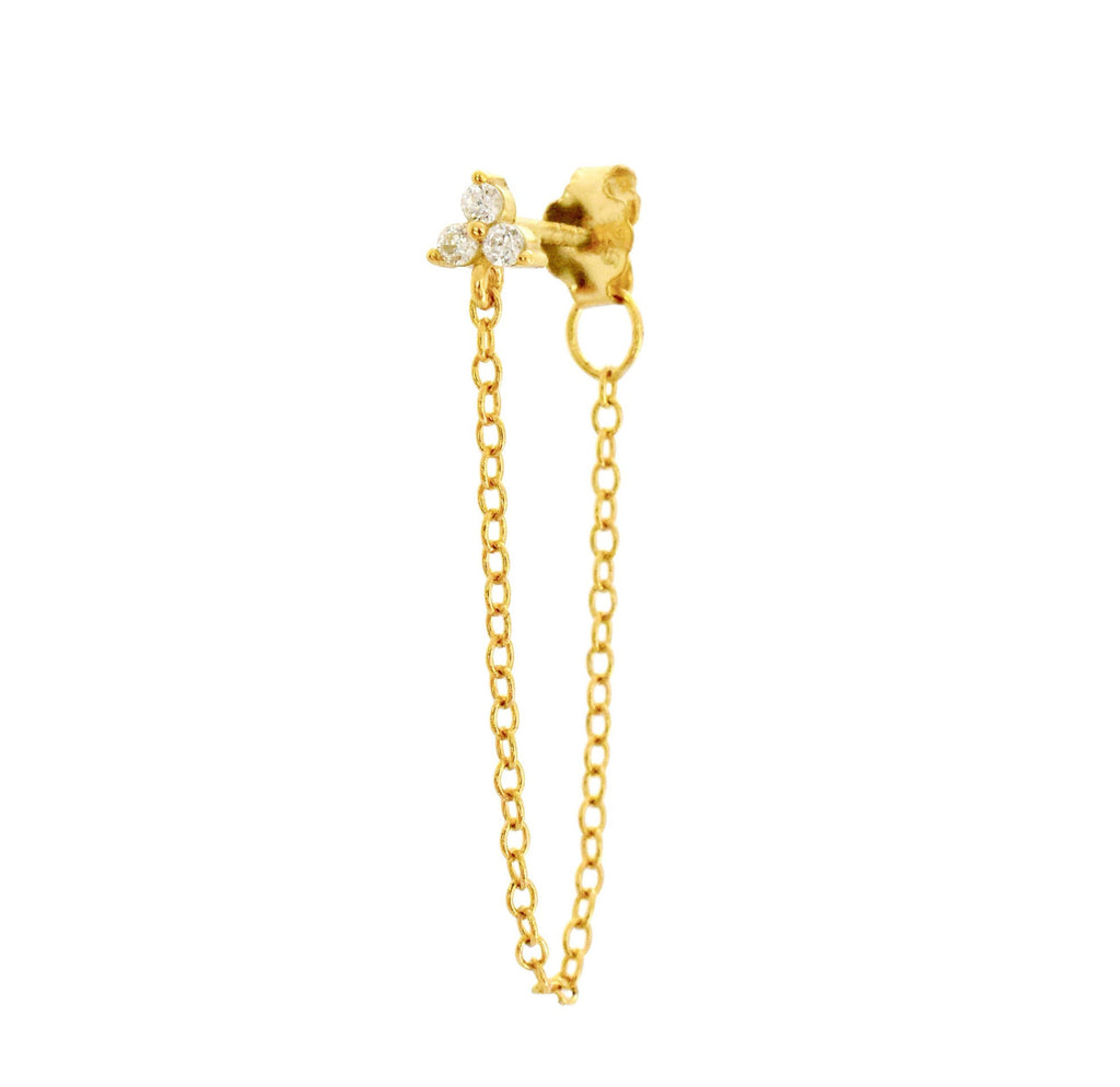 ROSIE DAINTY GOLD FLOWER CHAIN EARRING