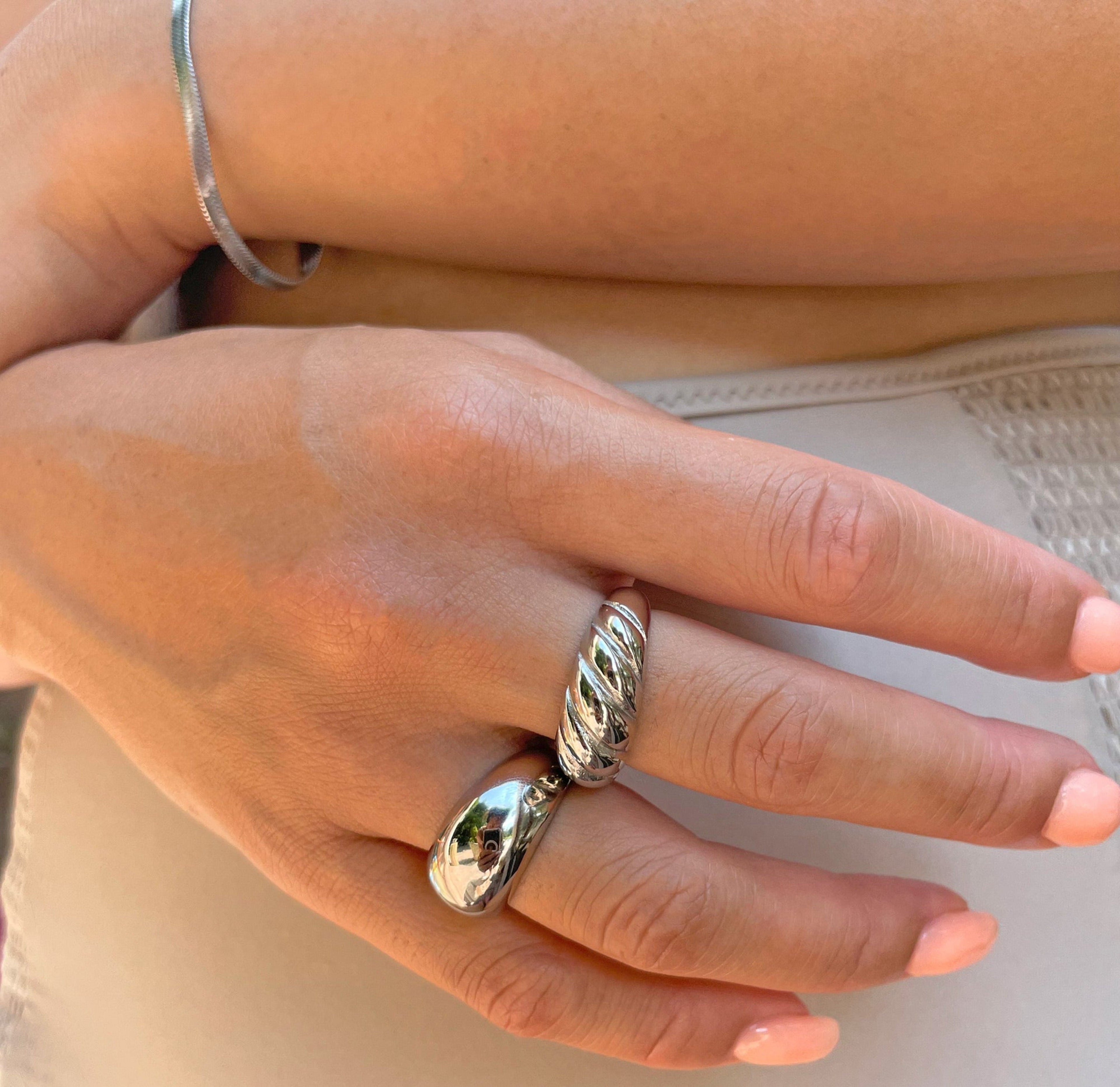 SIMONE SILVER DOME BUBBLE RING
